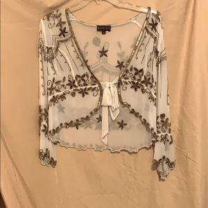 Embellished Silk Shrug